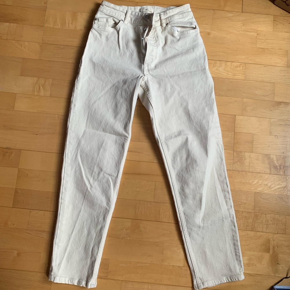 Off-white high rise jeans